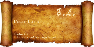 Bein Lina névjegykártya